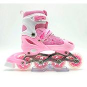 Patins Inline Roller Ajustável Infantil/juvenil ROSA Tamanho: 37 ao 40