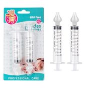 Seringa Para Lavegem Nasal Ponta de Silicone 2 Pçs