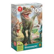 Jogo Quebra Cabeca Dinossauros 100 Pecas +6 Anos