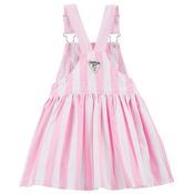 Vestido Jardineira Listrada Rosa Oshkosh Carter´s