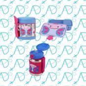 Kit Escolar Garrafa + Pote Termico + Pote Borboleta Skip Hop