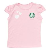 Camisa Infantil Palmeiras Baby Look Rosa Oficial