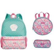 Kit Mochila Escolar Grande Lancheira e Estojo Sestini Azul