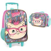 Kit Mochila de Carrinho Com Lancheira Cindy Luxcel Rosa