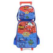 Kit Mochila de Carrinho Com Lancheira SuperWings Luxcel Azul