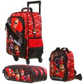 Kit Mochila Lancheira Estojo Os Incríveis Dermiwill Vermelho