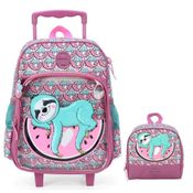Kit Mochila e Lancheira Bicho Preguiça  Melancia Up4You Rosa