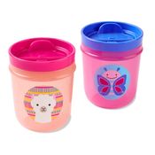 Kit 2 Copos Zoo Borboleta e Lhama Skip Hop Rosa