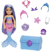 Boneca Barbie Sereia Mermaid Power Chelsea Cabelo Roxo /rosa