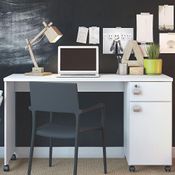 Mesa Para Computador 1 Gaveta 1 Porta Malta Branco - Lukaliam Móveis