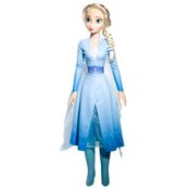 Boneca Elsa Frozen 55cm Articulada Roupas de Tecido Baby Brink