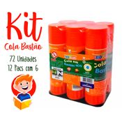 Kit 72 Colas Bastão 18 Unid. Leo e Leo 40g - 12 Pacs 6 Unid