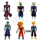 Kit 6 Bonecos Dragon Ball Super Goku Ssj3, Zamasu - Fusão, Trunks, Hit, Deus Da Destruição Gin 17