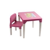 Mesa Infantil Rosa Princesinhas com Cadeira