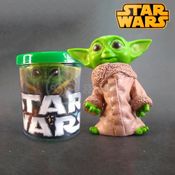 Kit Conjunto Boneco Colecionável Yoda Star Wars 11cm + Caneca Personalizada Super Mario World 350ml