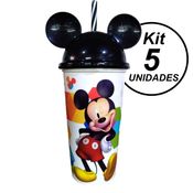 Kit 5 Copos do Mickey com Orelhas p/ Festa Infantil Decoração Lembrancinha