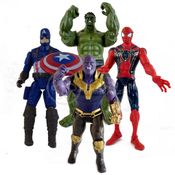 Cartela Bonecos 17Cm Action Figure Vingadores End Game Capitão America Thanos Hulk Homem Aranha