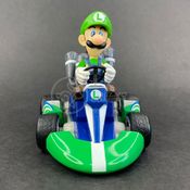Boneco Carrinho Figura Colecionável Brinquedo Miniatura Super Mario Kart Race Bros Fricçao - Luigi