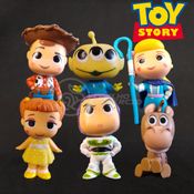 Bonecos Toy Story 6 Brinquedos Colecionáveis Woody, Alien, Gabby, Betty, Buzz e Bala no Alvo - 6cm
