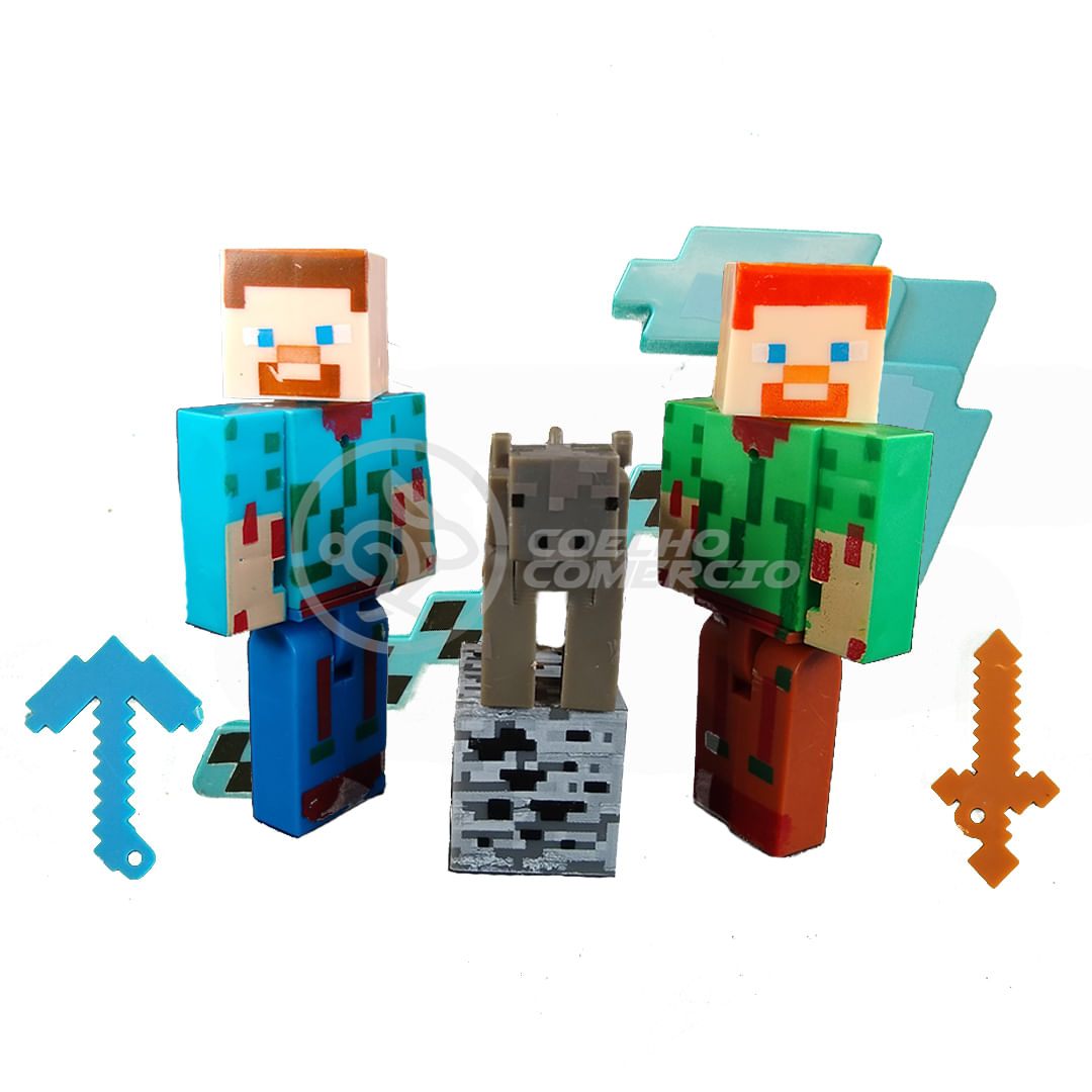 Boneco Minecraft Caves E Cliffs - Piglin Com Acessórios - Ri Happy