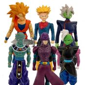 Kit 6 Bonecos Dragon Ball Super Goku Ssj3, Zamasu - Fusão, Trunks, Hit, Deus Da Destruição Gin 6