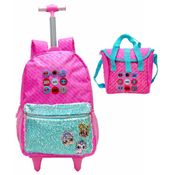 Kit Mochila De Rodinha Infantil LOL Surprise G + Lancheira