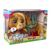 Pelucia Cry Pets Playset Veterinario Com Acessorio Multikids