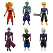 Kit 6 Bonecos Dragon Ball Super Goku SSJ3, Zamasu - Fusão, Trunks, Hit, Deus da Destruição Gin