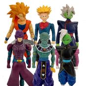 Kit 6 Bonecos Dragon Ball Super Goku Ssj3, Zamasu - Fusão, Trunks, Hit, Deus Da Destruição Gin 4