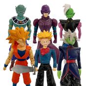 Kit 6 Bonecos Dragon Ball Super Goku Ssj3, Zamasu - Fusão, Trunks, Hit, Deus Da Destruição Gin 7