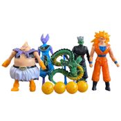 Kit Boneco Dragon Ball Z Action figure Goku, Bills, Majin Boo, Zamasu, Shenlong e Esféras