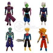 Kit 6 Bonecos Dragon Ball Super Goku Ssj3, Zamasu - Fusão, Trunks, Hit, Deus Da Destruição Gin 18