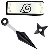 Fantasia Kit Naruto Com Bandana Kunai E Shuriken