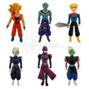 Kit 6 Bonecos Dragon Ball Super Goku Ssj3, Zamasu - Fusão, Trunks, Hit, Deus Da Destruição Gin 3