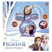 Bateria Infantil Musical Frozen2 Com Banquinho 8 Pecas Toyng