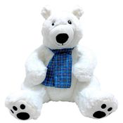 Pelucia Urso Polar Cachecol Azul 30cm +3 Anos Fizzy