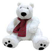 Pelucia Urso Polar Cachecol Vermelho 30cm +3 Anos Fizzy