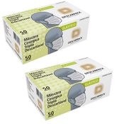 Mascara Descartavel Cirurgica 100Und Tripla Elastico Anvisa