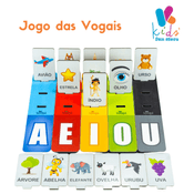 Jogo das Vogais - Brinquedo Madeira Loopi Toys