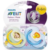 CHUPETA FREEFLOW MACACO E LEÃO DUPLA 0-6M PHILIPS AVENT