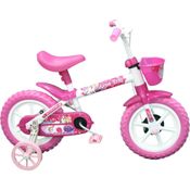 BICICLETA INFANTIL ARO 12 ARCO IRIS BRANCO/ROSA