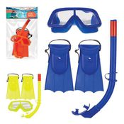 Kit Mergulho Infantil Snorkel Pe De Pato Com Cores Sortidas Zein Imp