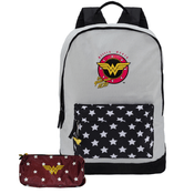 Mochila Mulher Maravilha com Estojo - Luxcel