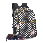 Mochila Escolar Moranguinho com Estojo Snoopy - Luxcel - Preta