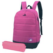 Kit Mochila ADV Vinho Tam. G com Estojo Rosa - Luxcel