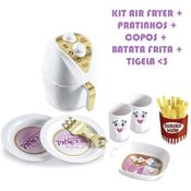 Air Fryer Com Acessórios Princesas Infantil Brinquedos 11Pçs