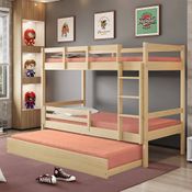 Treliche Soft Teen com Grade de Proteção - Madeira Maciça - Natural - Casatema