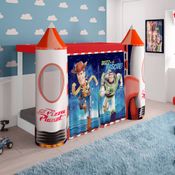Mini Cama Montessoriana Toy Story com Dossel - Branco/Vermelho