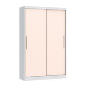 Guarda Roupa Modulado Infinity com 2 Portas de Correr - Branco Line/Rosa
