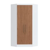 Guarda Roupa Modulado Infinity de Canto com 2 Portas - Branco Line/Macadâmia
